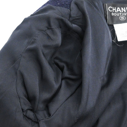 Chanel 1996 Setup Suit Jacket Skirt Navy #40