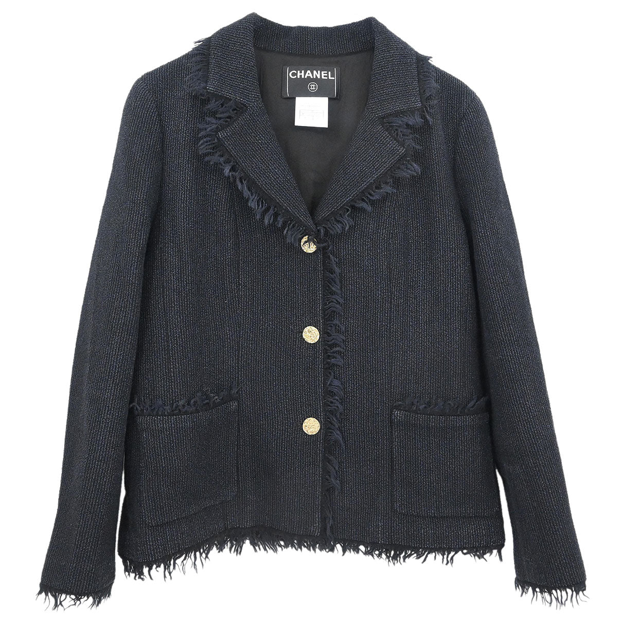 Chanel 2004 Single Breasted Jacket Black #42