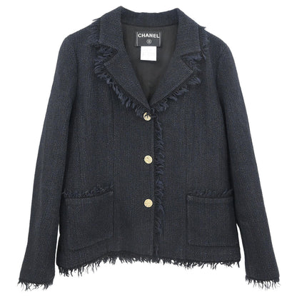 Chanel 2004 Single Breasted Jacket Black #42