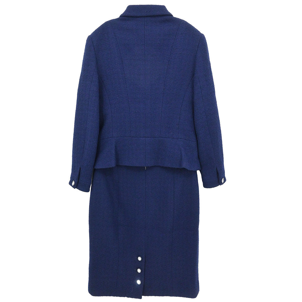 Chanel Setup Suit Jacket Skirt Navy #38