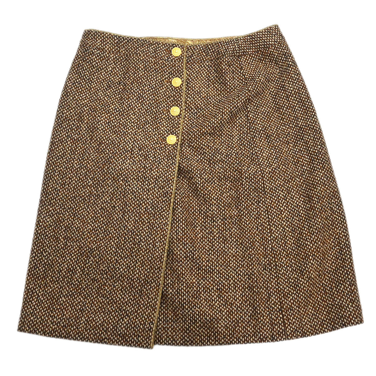 Chanel 1996 3 Setup Suit Jacket Top Skirt Brown #44