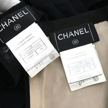 Chanel 2003 Setup Suit Top Skirt Black #34