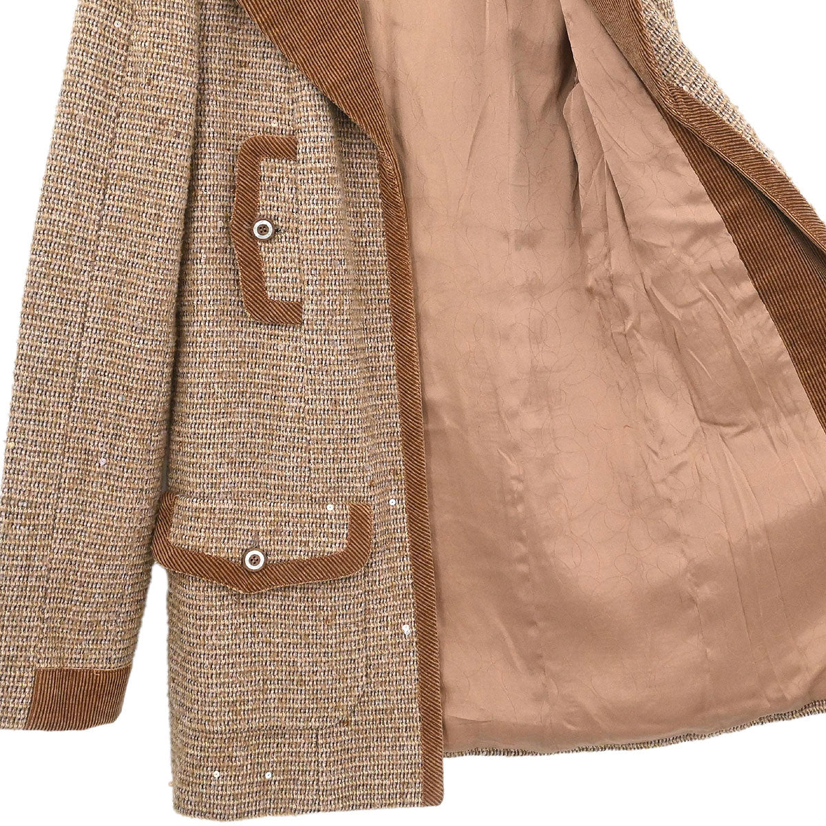 Chanel Single Breasted Jacket Brown #38