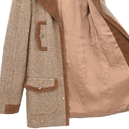 Chanel Single Breasted Jacket Brown #38