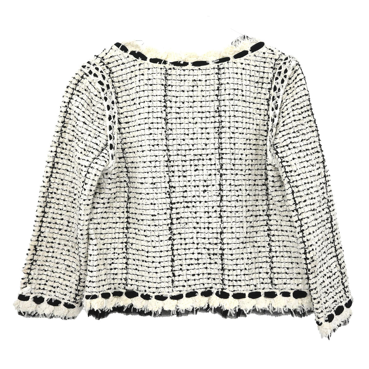 Chanel 2005 Single Breasted Collarless Jacket White #40