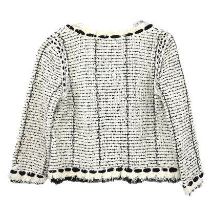 Chanel 2005 Single Breasted Collarless Jacket White #40