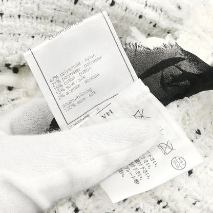 Chanel 2005 Single Breasted Collarless Jacket White #40