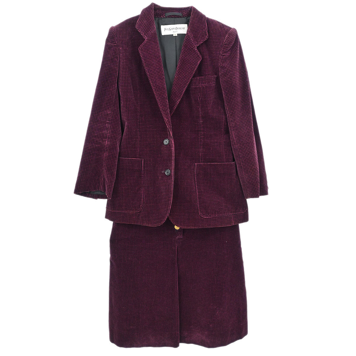 Yves Saint Laurent Setup Suit Jacket Skirt Bordeaux #M