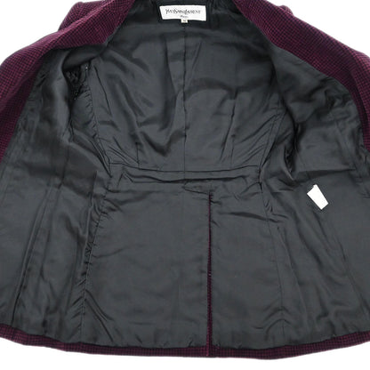 Yves Saint Laurent Setup Suit Jacket Skirt Bordeaux #M