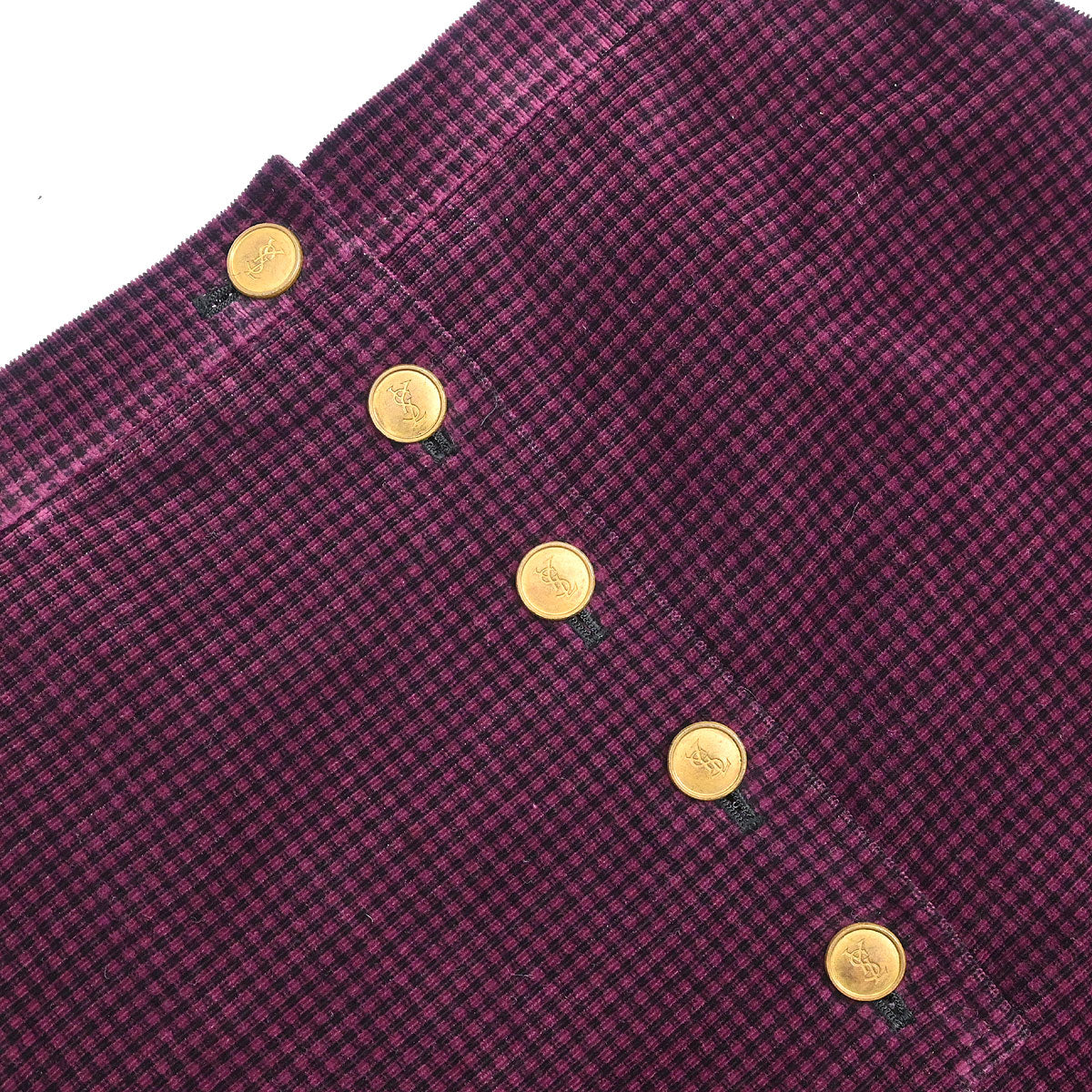 Yves Saint Laurent Setup Suit Jacket Skirt Bordeaux #M