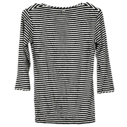 Chanel 2010 Round Neck Top Stripe Black White #38