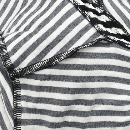 Chanel 2010 Round Neck Top Stripe Black White #38