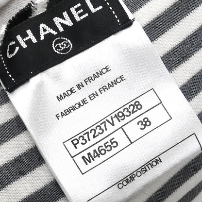Chanel 2010 Round Neck Top Stripe Black White #38