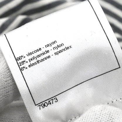 Chanel 2010 Round Neck Top Stripe Black White #38