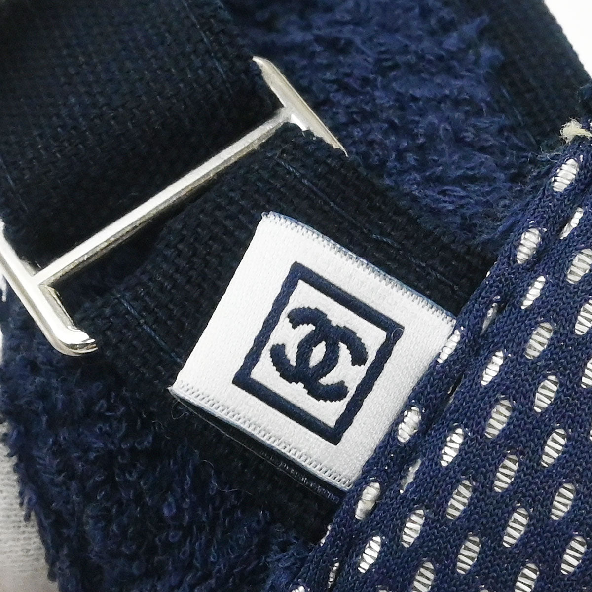 Chanel Navy Sport Line Visor Hat #One Size Small Good