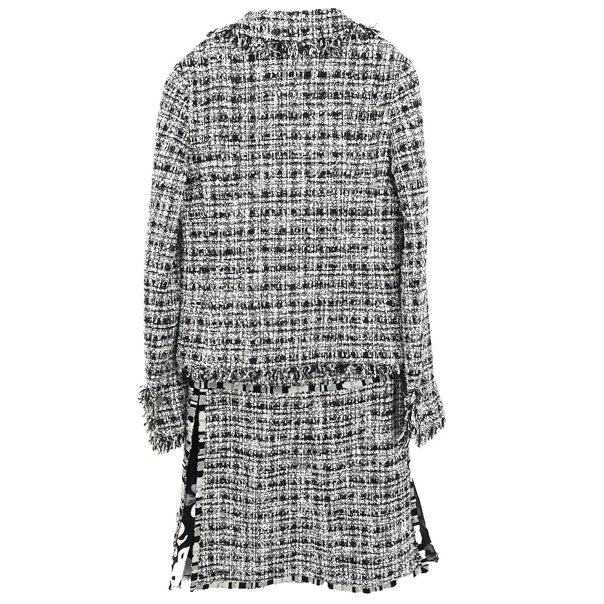 Chanel 2004 Setup Suit Jacket Skirt Tweed Black #34