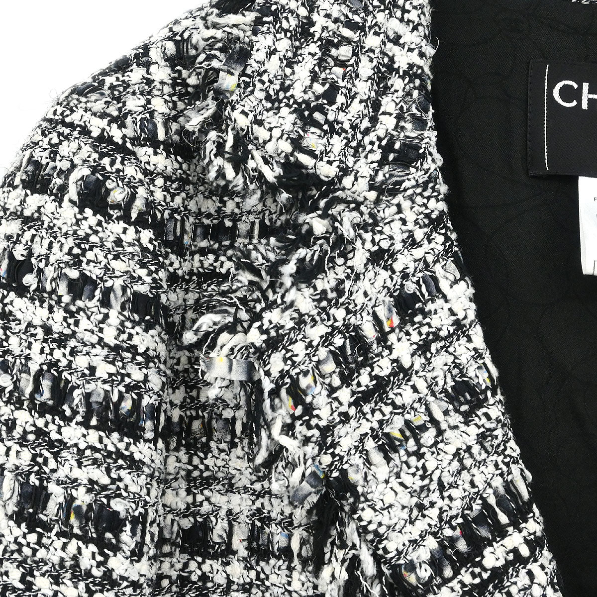 Chanel 2004 Setup Suit Jacket Skirt Tweed Black #34