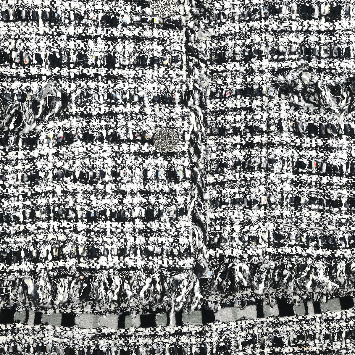 Chanel 2004 Setup Suit Jacket Skirt Tweed Black #34