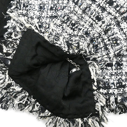 Chanel 2004 Setup Suit Jacket Skirt Tweed Black #34