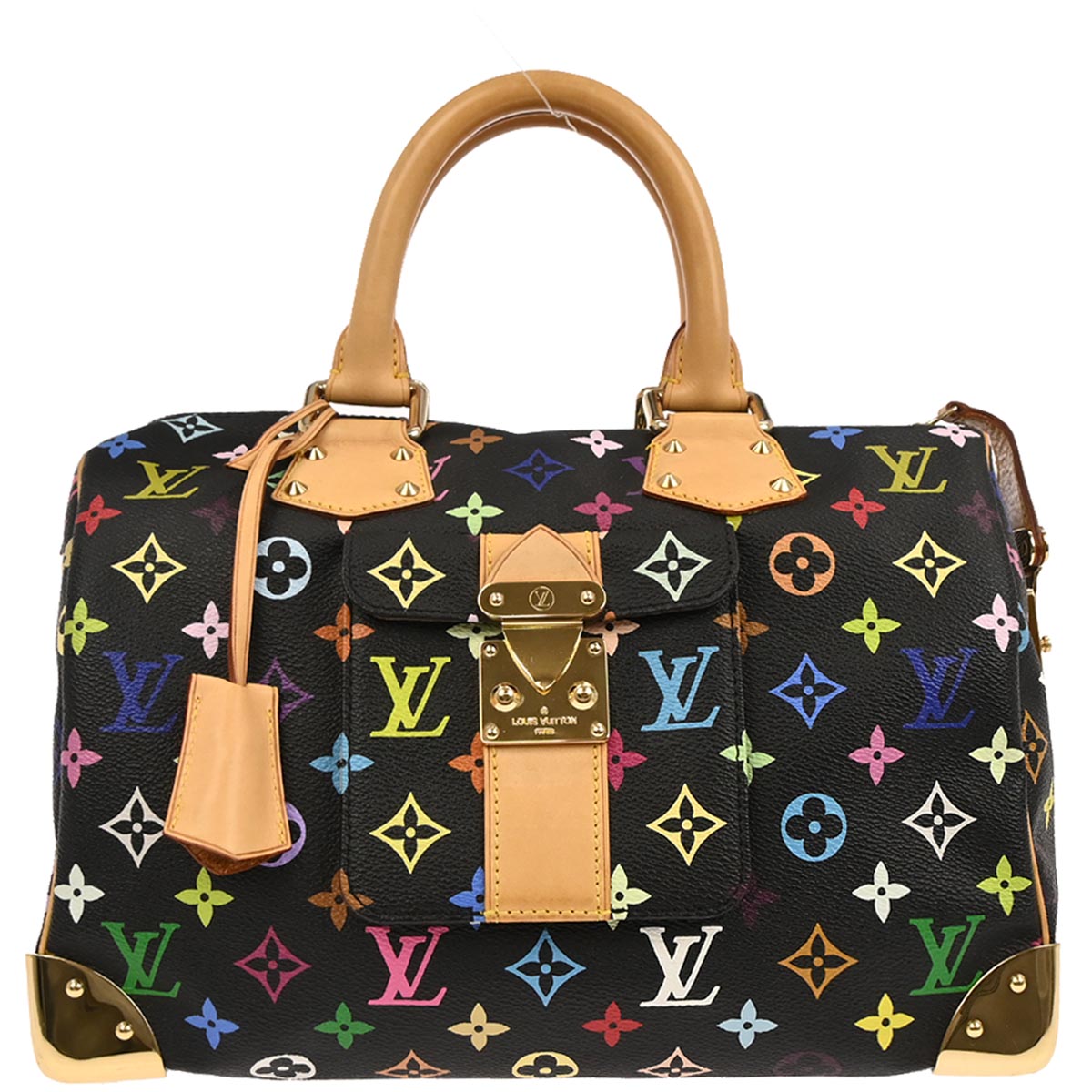 Louis Vuitton Black Monogram Multicolor Speedy 30 Handbag M92642