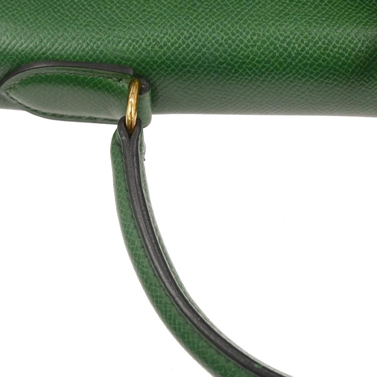 Hermes Green Courchevel Kelly 28 Retourne Handbag