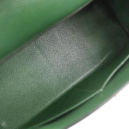 Hermes Green Courchevel Kelly 28 Retourne Handbag