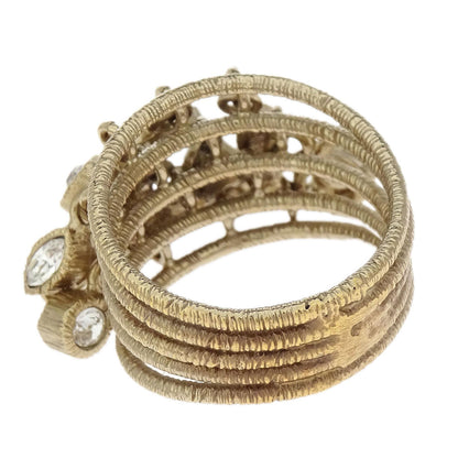 Chanel CC Ring Rhinestone Gold #53 B11A