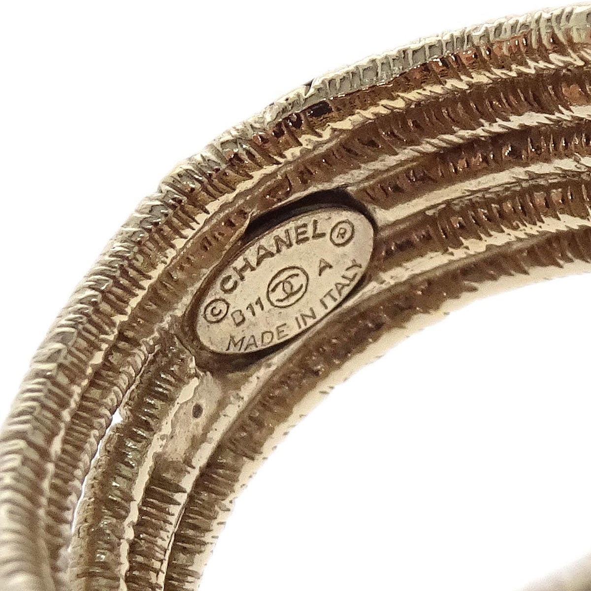 Chanel CC Ring Rhinestone Gold #53 B11A