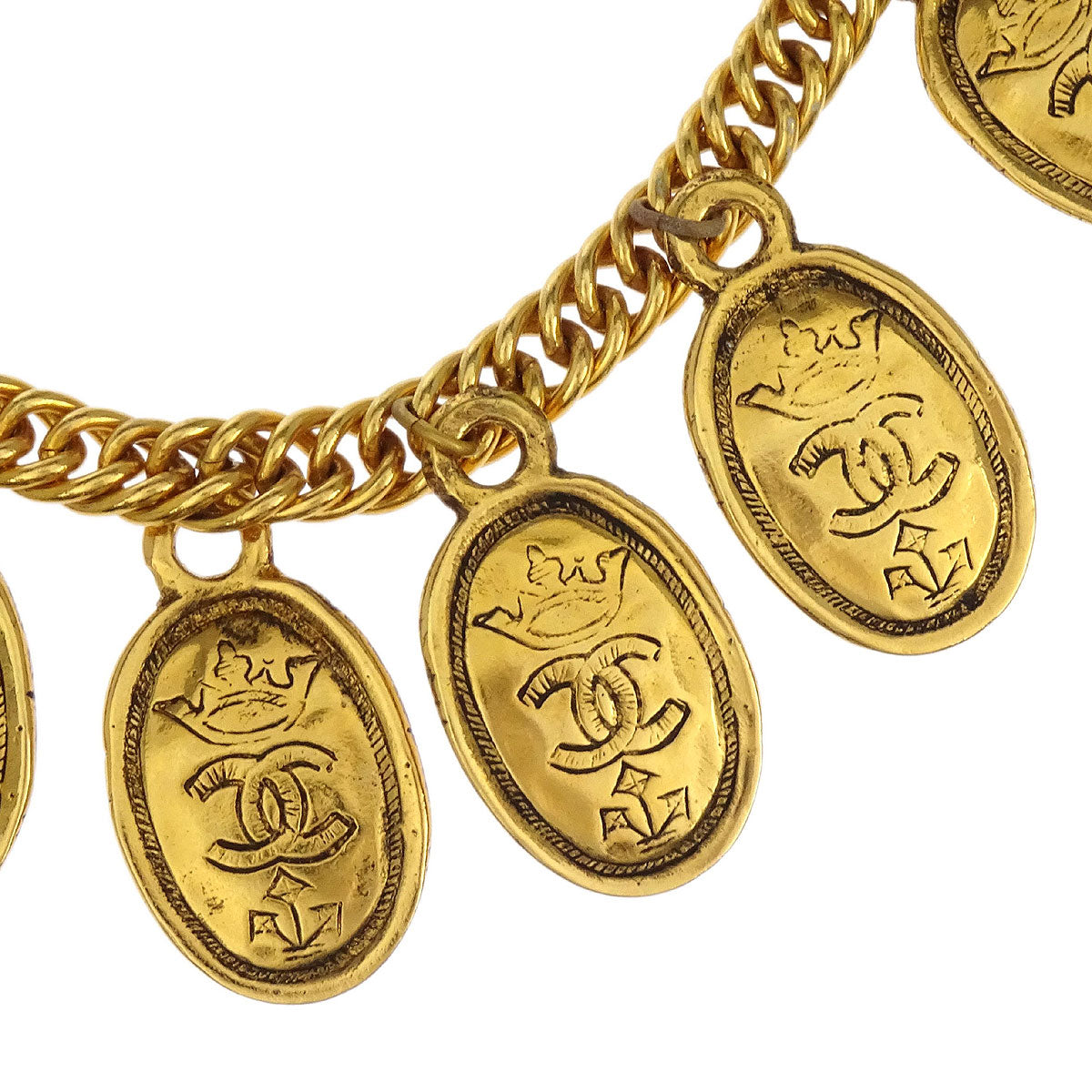 Chanel Charm Oval Gold Chain Necklace 26