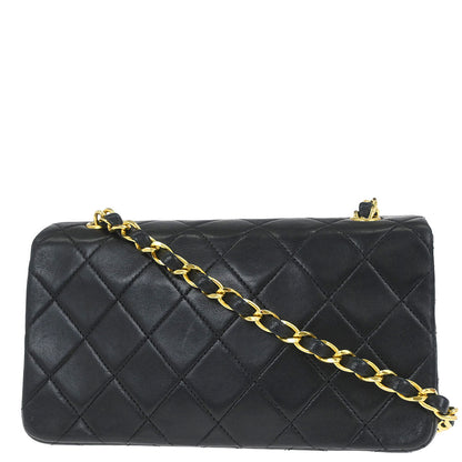 Chanel Black Lambskin Turnlock Mini Full Flap Shoulder Bag