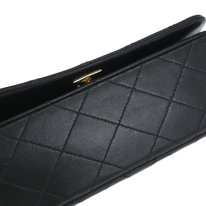 Chanel Black Lambskin Turnlock Mini Full Flap Shoulder Bag