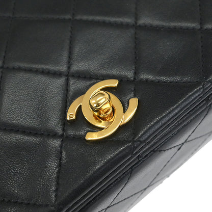 Chanel Black Lambskin Turnlock Mini Full Flap Shoulder Bag