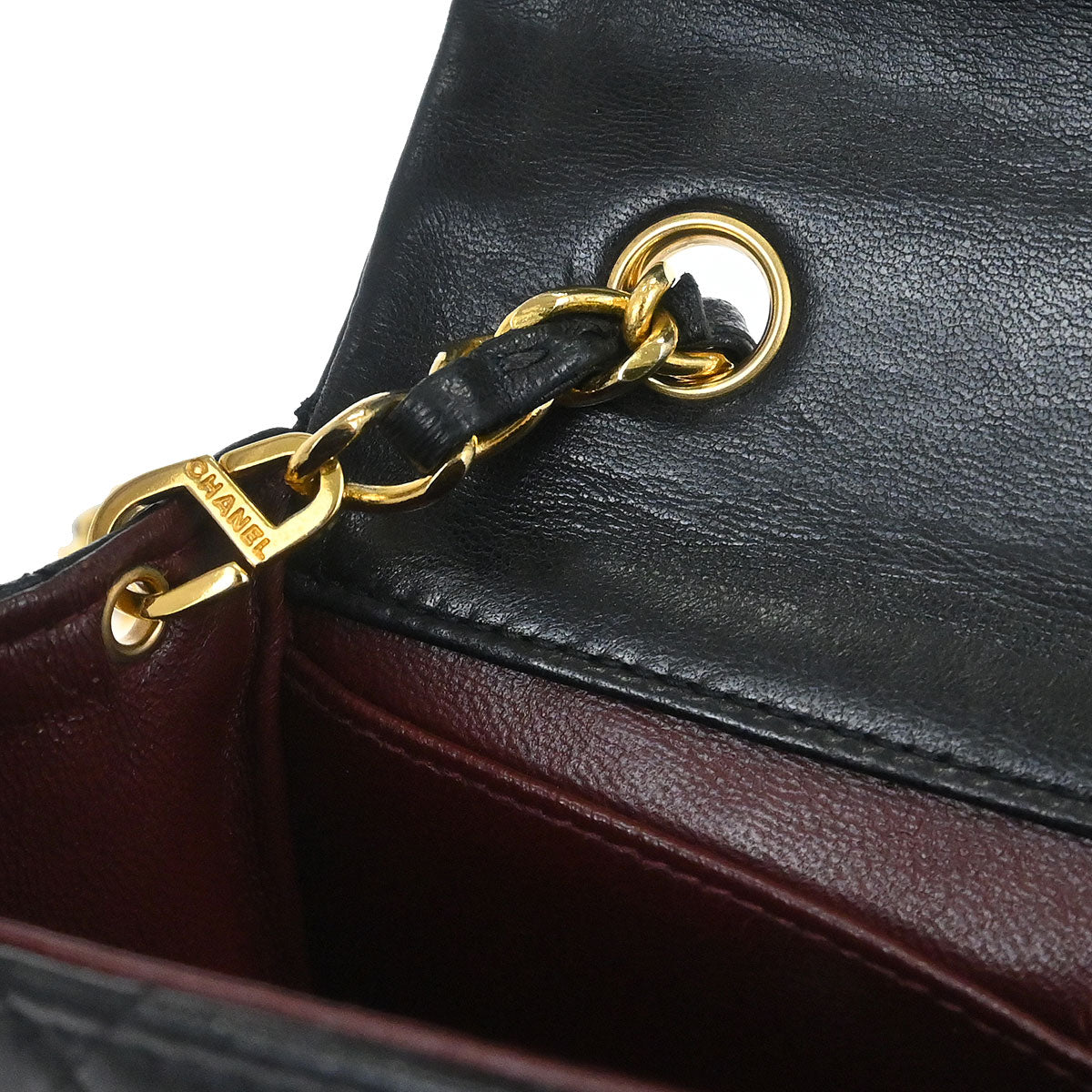 Chanel Black Lambskin Turnlock Mini Full Flap Shoulder Bag