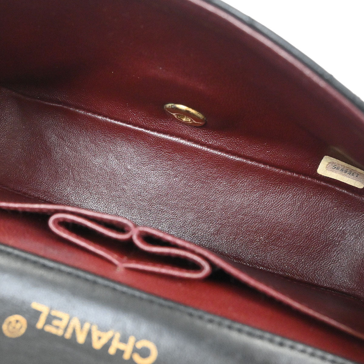 Chanel 1989-1991 Black Lambskin Turnlock Mini Full Flap Shoulder Bag