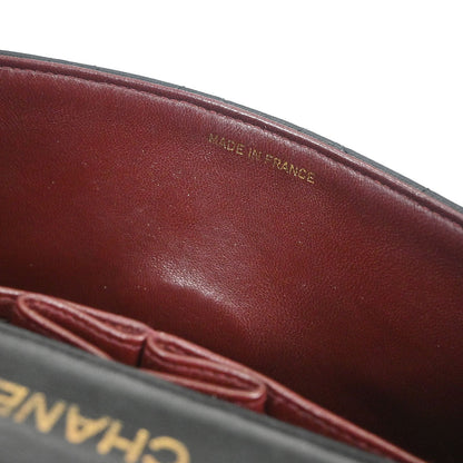 Chanel 1989-1991 Black Lambskin Turnlock Mini Full Flap Shoulder Bag