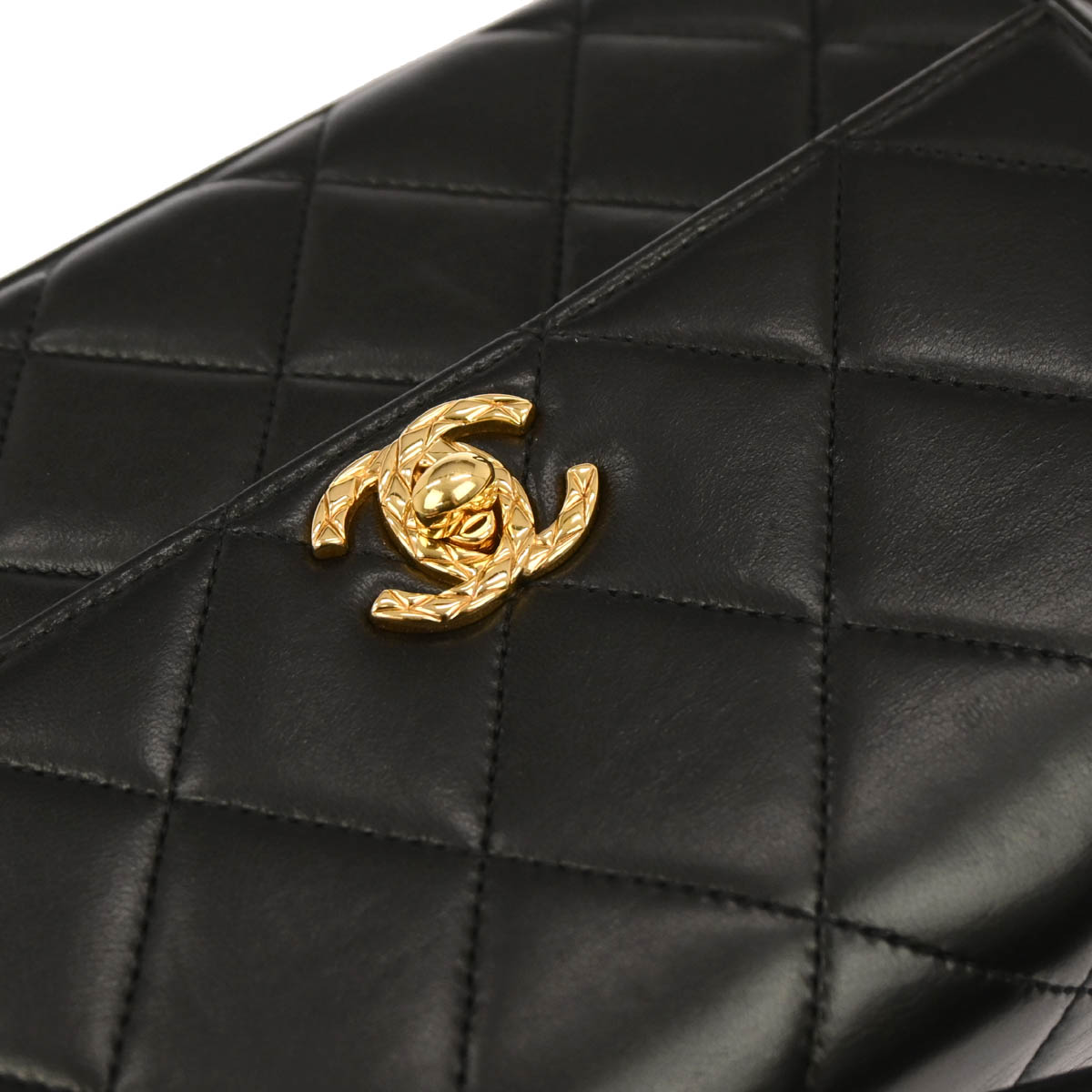 Chanel 1994-1996 Black Lambskin Shoulder Bag