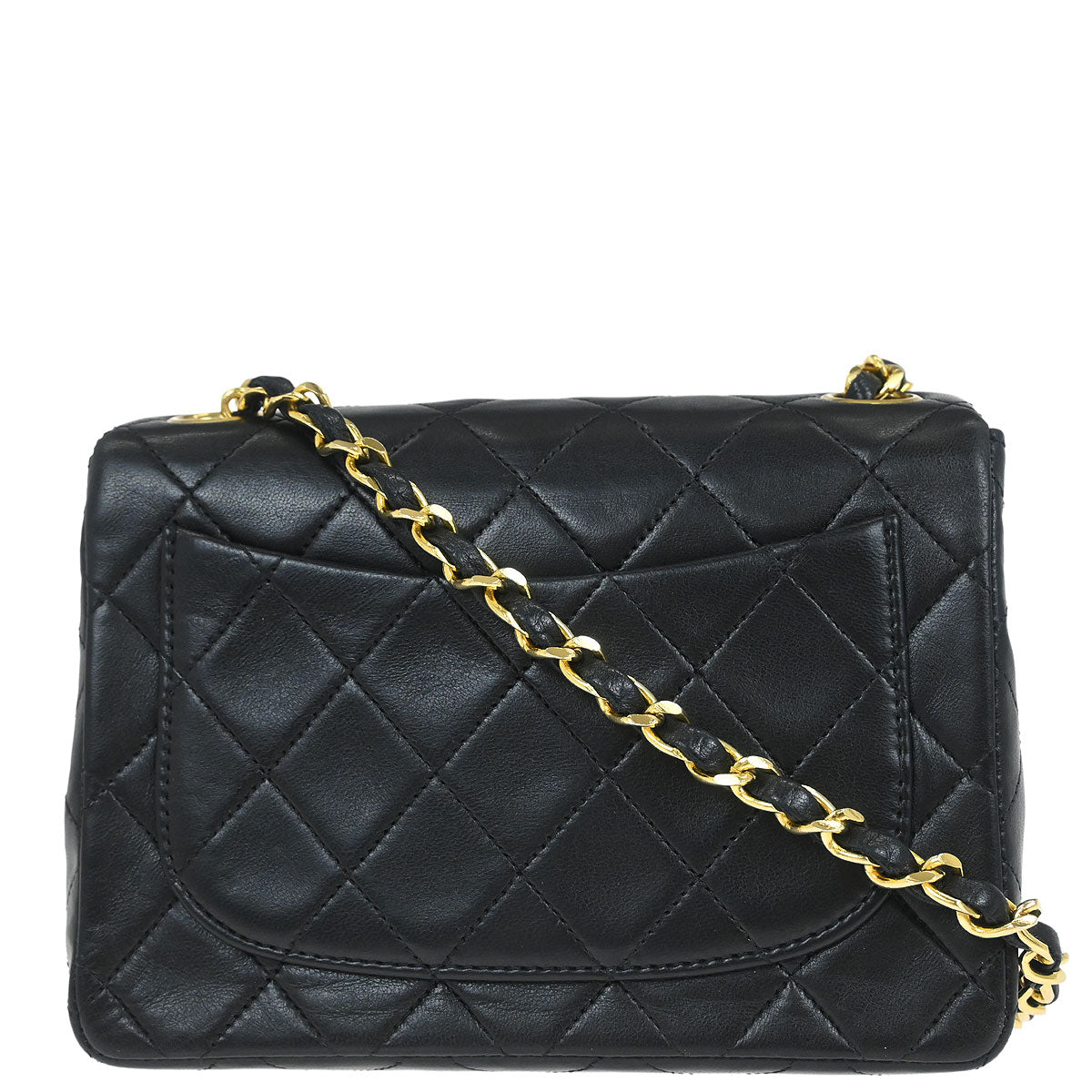 Chanel 1989-1991 Black Lambskin Mini Classic Square Flap Shoulder Bag 17