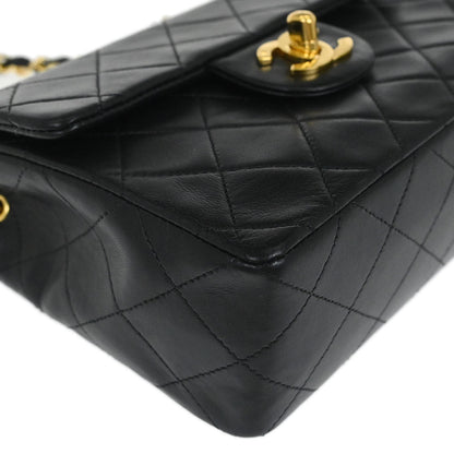 Chanel 1989-1991 Black Lambskin Mini Classic Square Flap Shoulder Bag 17