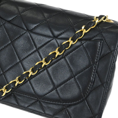 Chanel 1989-1991 Black Lambskin Mini Classic Square Flap Shoulder Bag 17