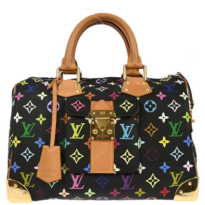 Louis Vuitton Black Monogram Multicolor Speedy 30 Handbag M92642