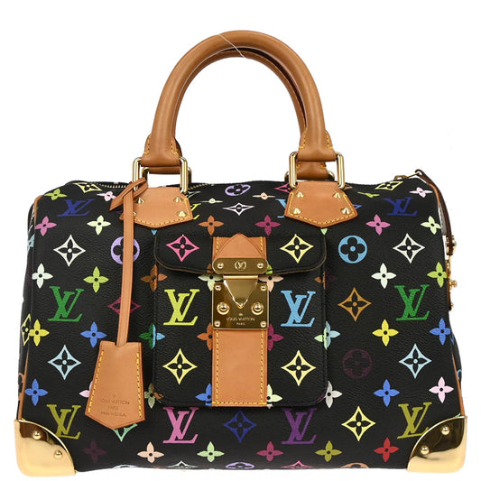 Louis Vuitton Black Monogram Multicolor Speedy 30 Handbag M92642