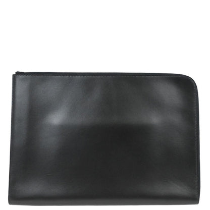 Hermes Black Box Calf Clutch Bag