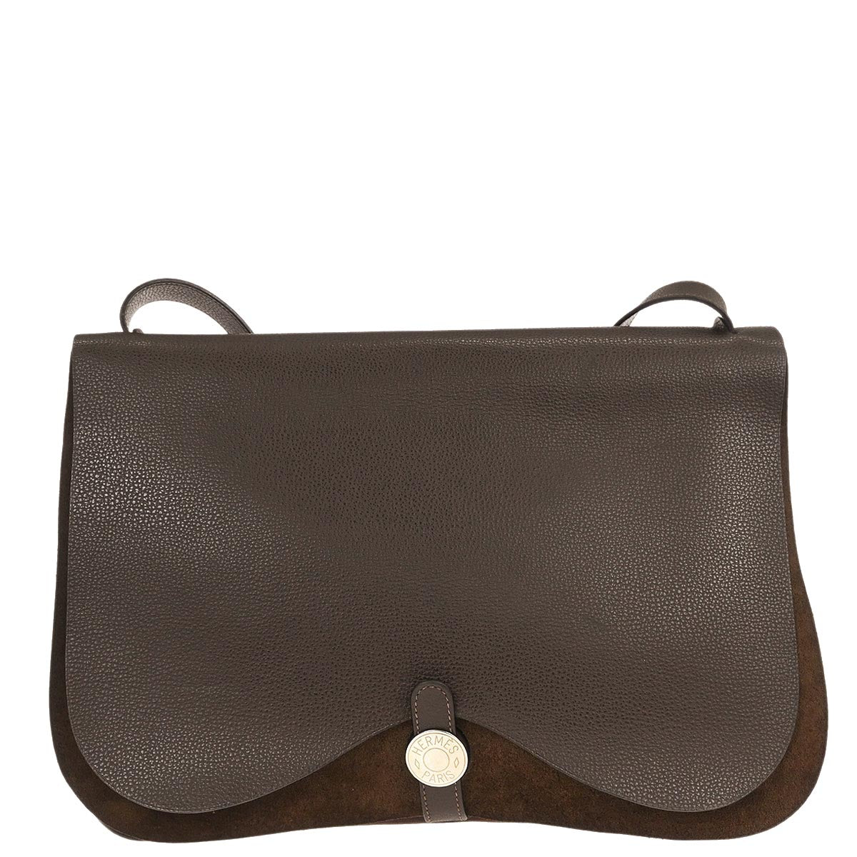 Hermes Chocolat Vache Liegee Sac Colorado GM Shoulder Bag