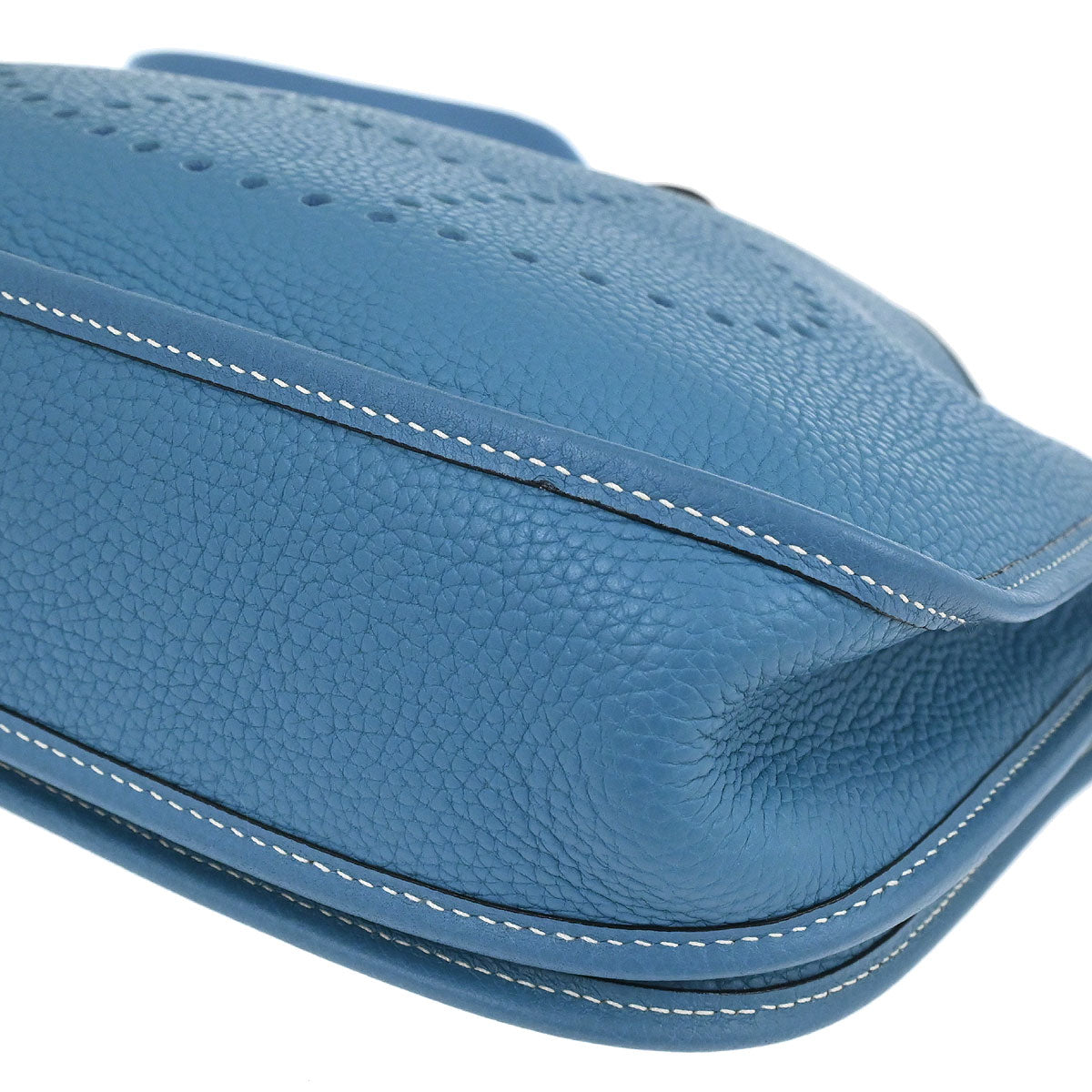 Hermes Blue Jean Taurillon Clemence Evelyne 2 PM Shoulder Bag