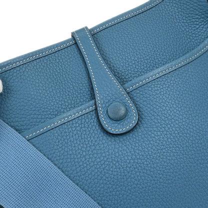 Hermes Blue Jean Taurillon Clemence Evelyne 2 PM Shoulder Bag