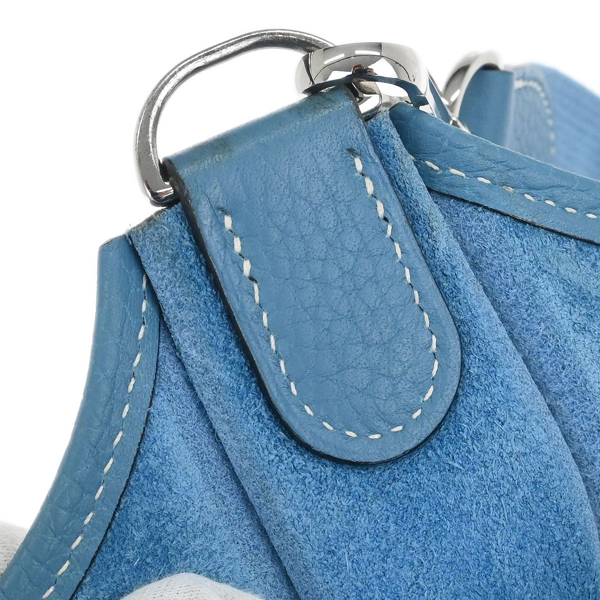 Hermes Blue Jean Taurillon Clemence Evelyne 2 PM Shoulder Bag