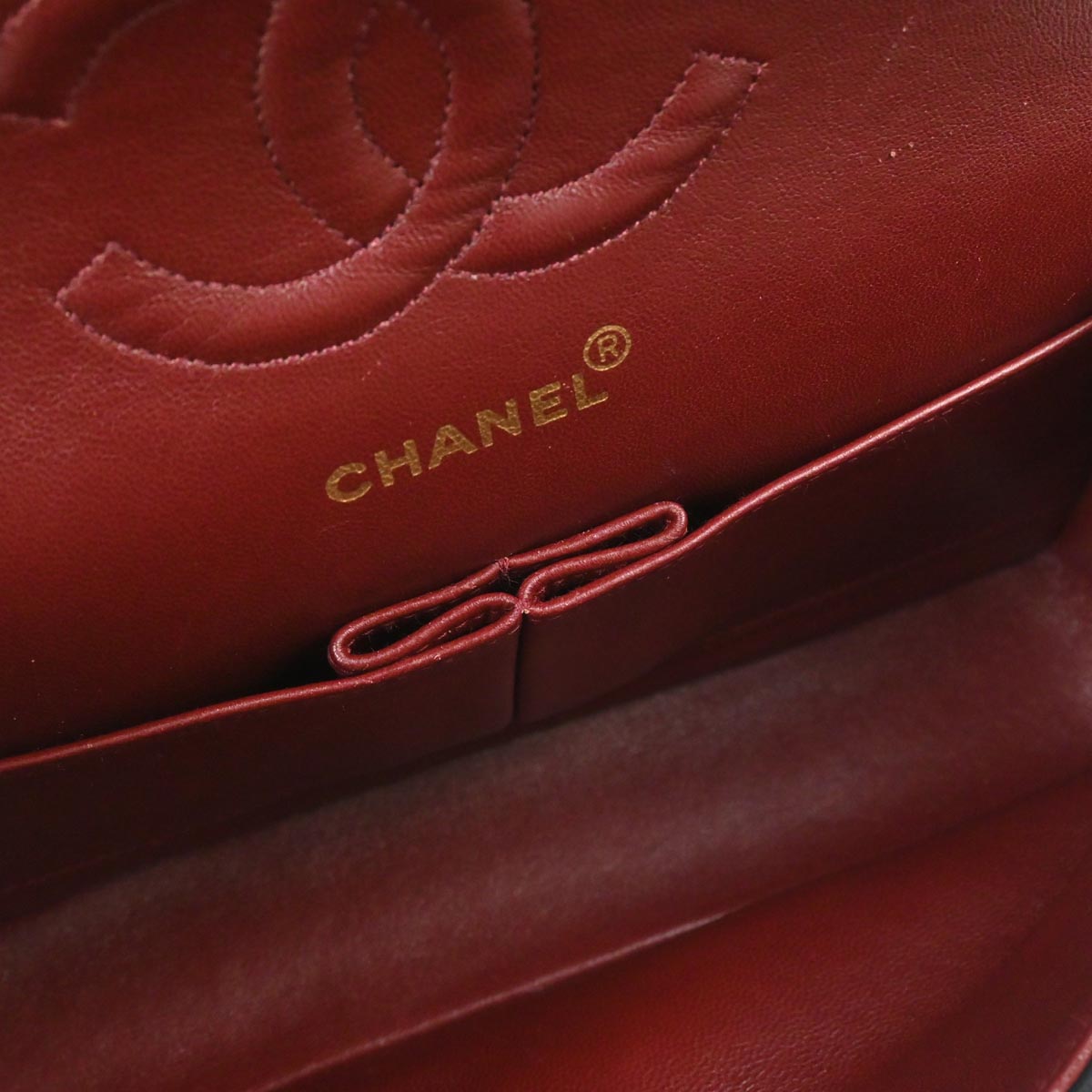 Chanel 1991-1994 Black Lambskin Chevron Medium Classic Double Flap Shoulder Bag