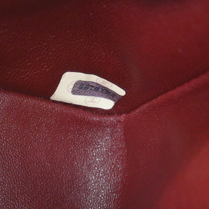 Chanel 1991-1994 Black Lambskin Chevron Medium Classic Double Flap Shoulder Bag