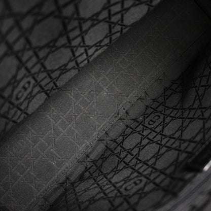 Christian Dior Black Denim Large Lady Dior Cannage 2way Shoulder Handbag