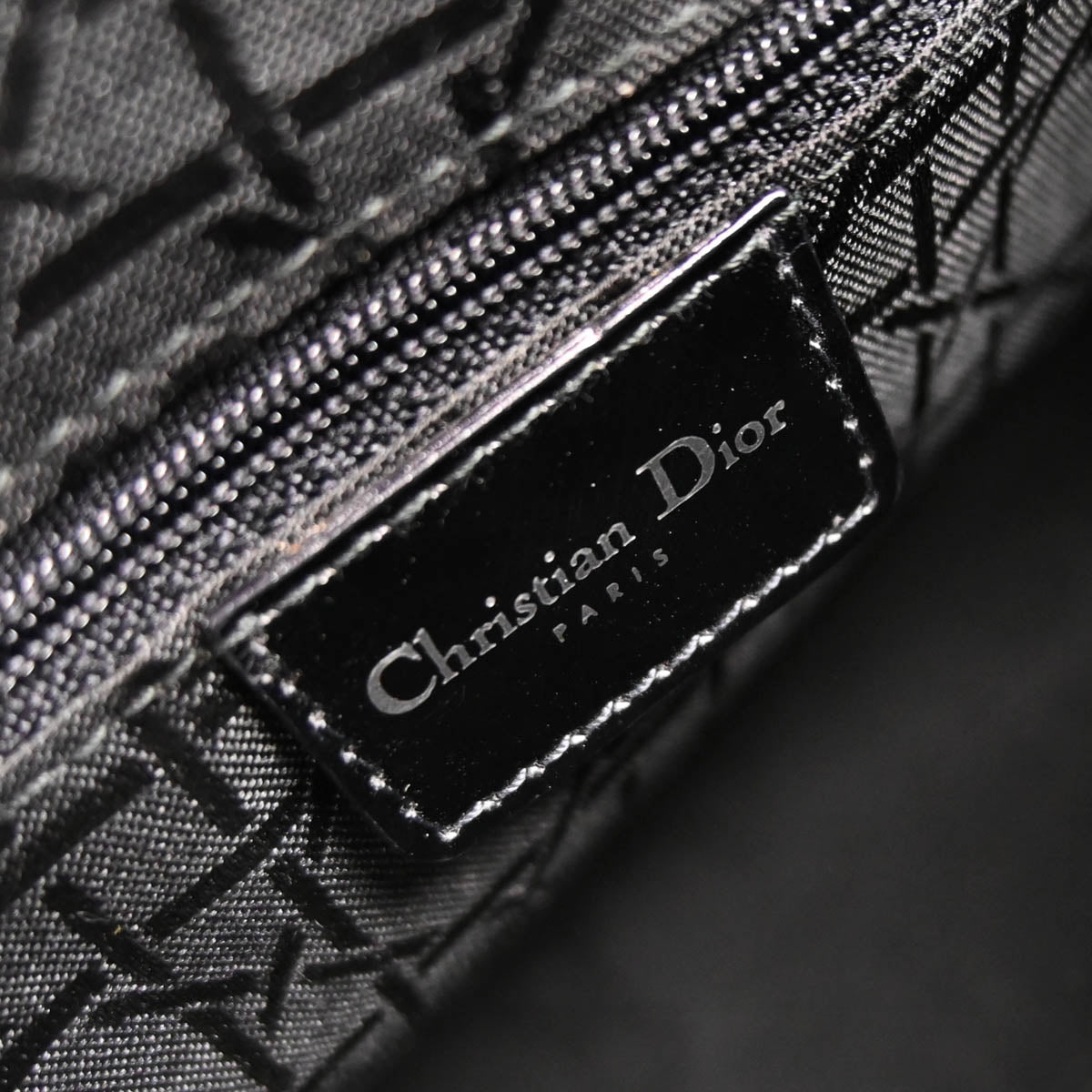 Christian Dior Black Denim Large Lady Dior Cannage 2way Shoulder Handbag